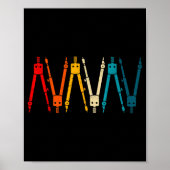 Funny Retro Architect Comp Rainbow Design Poster (Vorne)