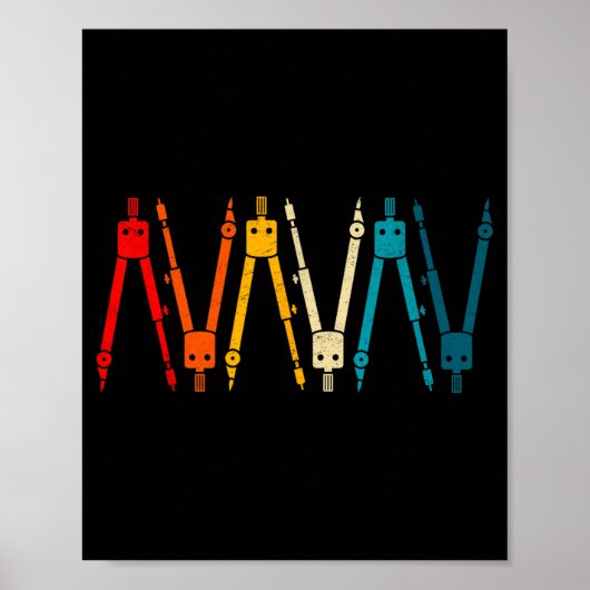 Funny Retro Architect Comp Rainbow Design Poster (Vorne)
