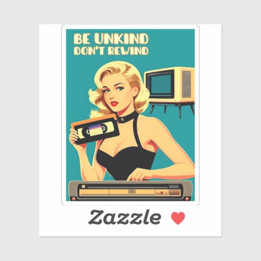 Funny Retro Art 80er Don't Rewind VHS Tape Aufkleber (Blatt)