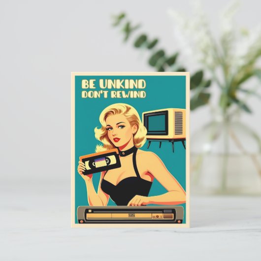 Funny Retro Art 80er Don't Rewind VHS Tape Postkarte (Stehend Vorderseite)