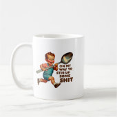 Funny Retro auf dem Weg, um etwas sarkastisches Hu Kaffeetasse (Links)