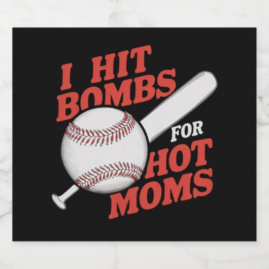 Funny Retro Baseball ich treffen Bomben für heiße Bierflaschenetikett (Einzelnes Label)