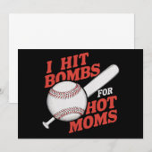Funny Retro Baseball ich treffen Bomben für heiße Einladung (Vorne/Hinten)