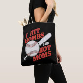 Funny Retro Baseball ich treffen Bomben für heiße Tasche (Von Nahem)
