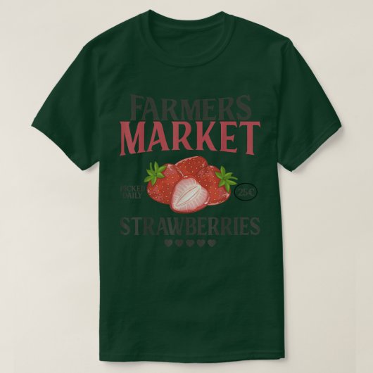 Funny Retro Bauer Market Graphic Strawberry T-Shirt (Design vorne)
