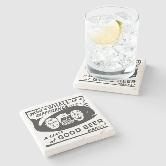 Funny Retro Beer Cartoon Steinuntersetzer (Seitenansicht)