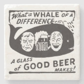 Funny Retro Beer Cartoon Steinuntersetzer (Vorderseite)