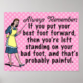 Funny Retro Beste Foot Demotivation Poster (Vorne)