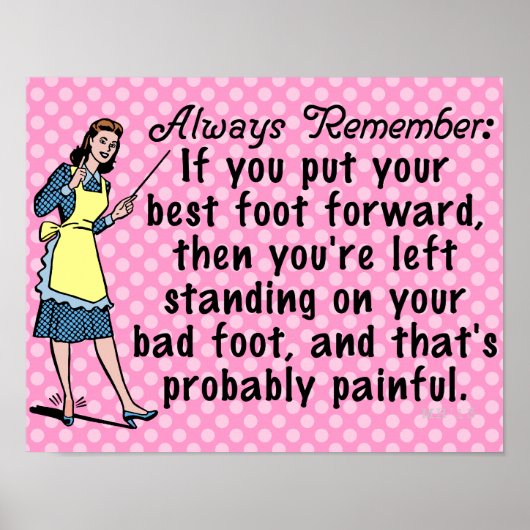 Funny Retro Beste Foot Demotivation Poster (Vorne)