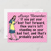 Funny Retro Beste Foot Demotivation Postkarte (Vorne/Hinten)