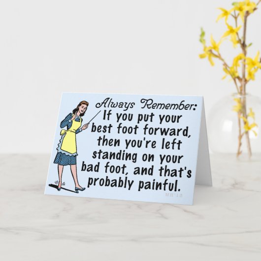 Funny Retro Bester Weg Karte (Gelbe Blume)