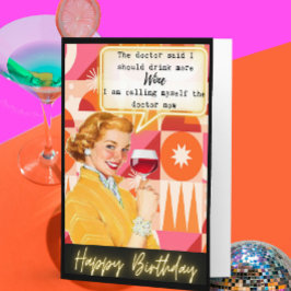 Funny Retro Birthday Card Best Friend - Humor Doct Karte