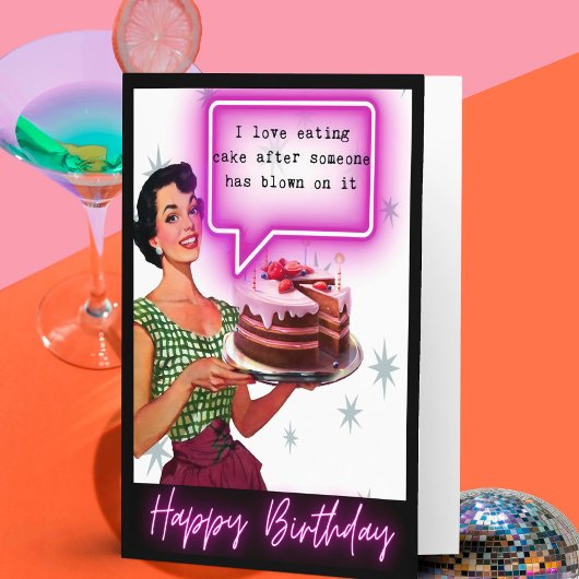 Funny Retro Birthday Card Best Friend-Sassy -Blow Karte