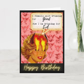 Funny Retro Birthday Card Best Friend - Sassy Evil Karte (Vorderseite)