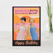 Funny Retro Birthday Card Best Friend-Sassy-Fault Karte (Vorderseite)
