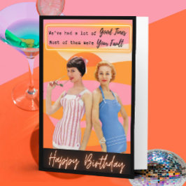 Funny Retro Birthday Card Best Friend-Sassy-Fault Karte