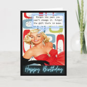 Funny Retro Birthday Card Best Friend-Sassy-Gift Karte (Vorderseite)