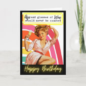 Funny Retro Birthday Card Best Friend-Sassy-Glass Karte (Vorderseite)