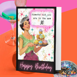 Funny Retro Birthday Card Best Friend-Sassy-New30 Karte