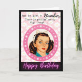 Funny Retro Birthday Card Best Friend-Sassy-Number Karte (Vorderseite)