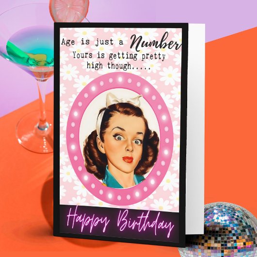 Funny Retro Birthday Card Best Friend-Sassy-Number Karte
