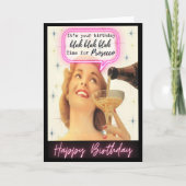 Funny Retro Birthday Card Best Friend-Sassy-Prosec Karte (Vorderseite)