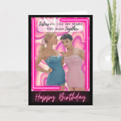 Funny Retro Birthday Card Best Friend-Sassy-Sister Karte (Vorderseite)