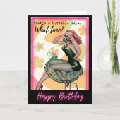 Funny Retro Birthday Card Best Friend-Sassy-Time Karte (Vorderseite)