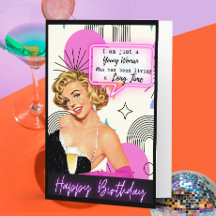 Funny Retro Birthday Card Best Friend -Sassy Young