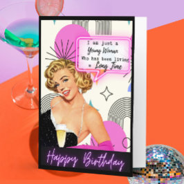 Funny Retro Birthday Card Best Friend -Sassy Young Karte