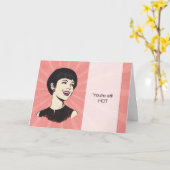 Funny Retro Birthday Card mit Cartoon Lady Karte (Gelbe Blume)