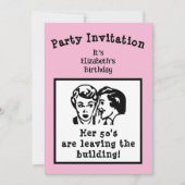 Funny Retro Birthday jede zeitliche Einladung (Vorderseite)