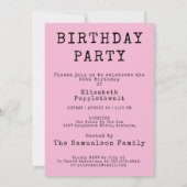 Funny Retro Birthday jede zeitliche Einladung (Rückseite)