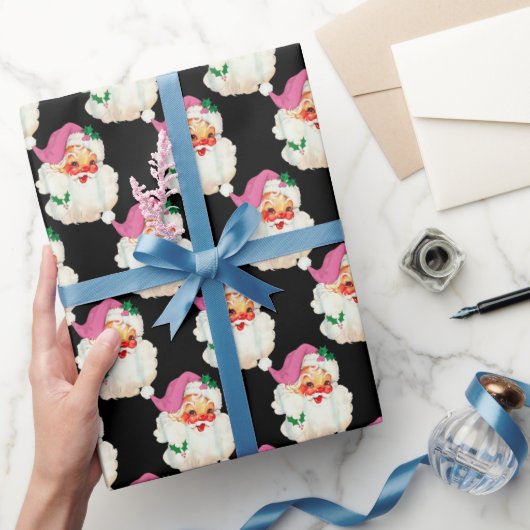 Funny Retro Black Santa Claus Weihnachten Weihnach Geschenkpapier (Schenken)