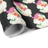 Funny Retro Black Santa Claus Weihnachten Weihnach Geschenkpapier (Rolleneckpunkt)