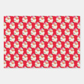 Funny Retro Blue Red Santa Claus Weihnachten Weihn Geschenkpapier Set (Vorderseite 3)