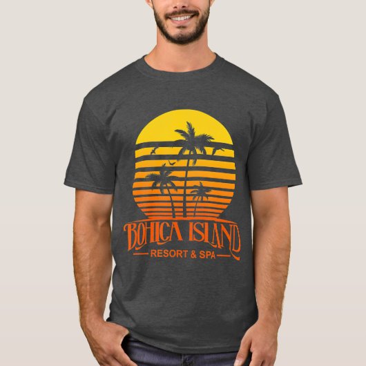 Funny Retro Bohica Island Resort and Wellness-Cent T-Shirt (Vorderseite)