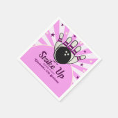 Funny Retro Bowling Birthday Girl Party Serviette (Ecke)