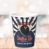Funny Retro Bowling Birthday Party for Kids Pappbecher