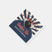 Funny Retro Bowling Birthday Party for Kids Serviette (Ecke)