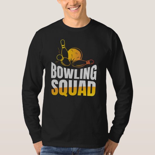 Funny Retro Bowling Squad Team Herren Langschläfch T-Shirt (Vorderseite)