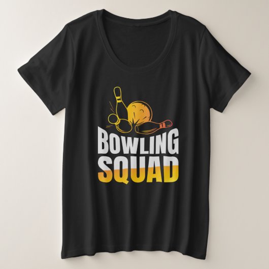 Funny Retro Bowling Squad Team Women's Große Größe T-Shirt (Design vorne)