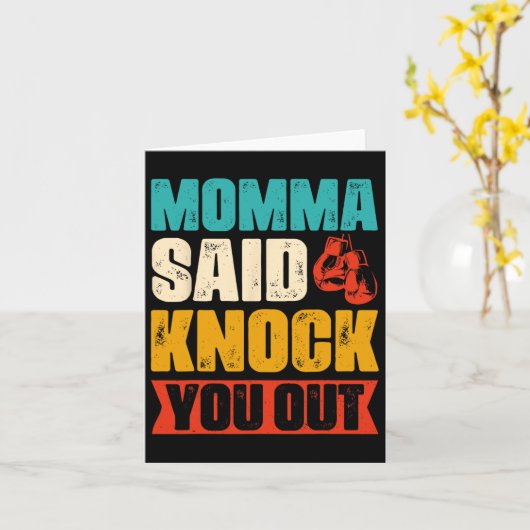 Funny Retro Boxing Zitat Karte (Gelbe Blume)