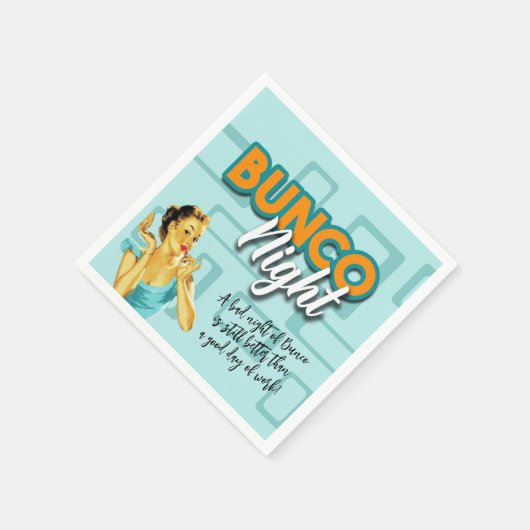 Funny Retro Bunco Night Serviette (Ecke)