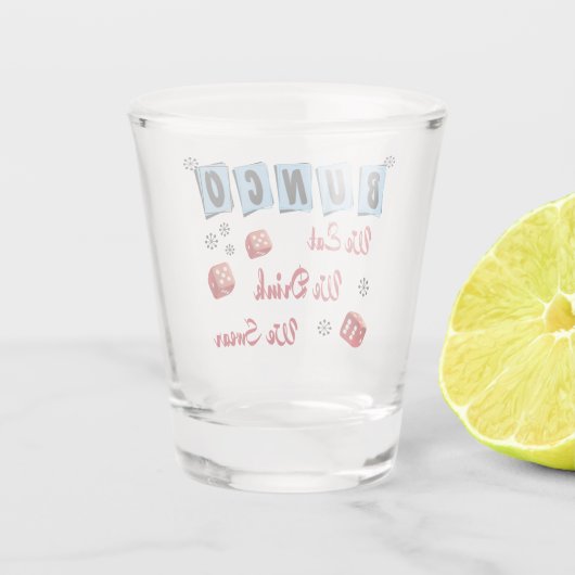 Funny Retro Bunco Trinken Party Schnapsglas (Rückseite)