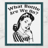 Funny Retro Bunco Welche Flasche haben wir an? Weinetikett (Einzelnes Label)