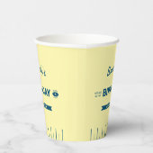 Funny Retro Butter Stick Blue Birthday Paper Cups Pappbecher (Rechts)
