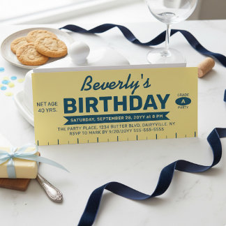 Funny Retro Butter Stick Personalized Birthday  Einladung