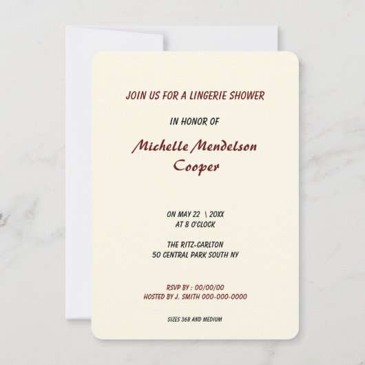 Funny Retro Button Dessous Dusche Einladung (Rückseite)