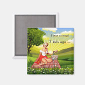 Funny Retro Button Up Picnic Mother Day Magnet (Vorderseite/Rückseite)